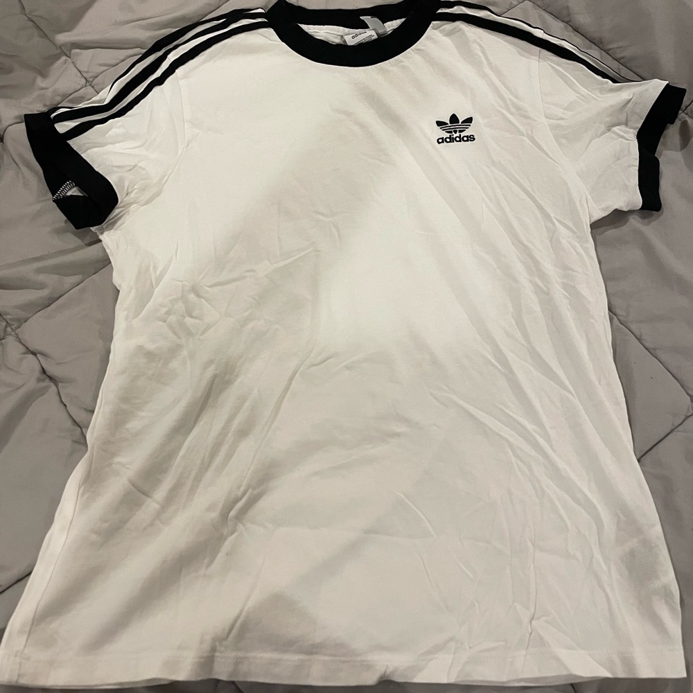 Adidas White Striped Shirt